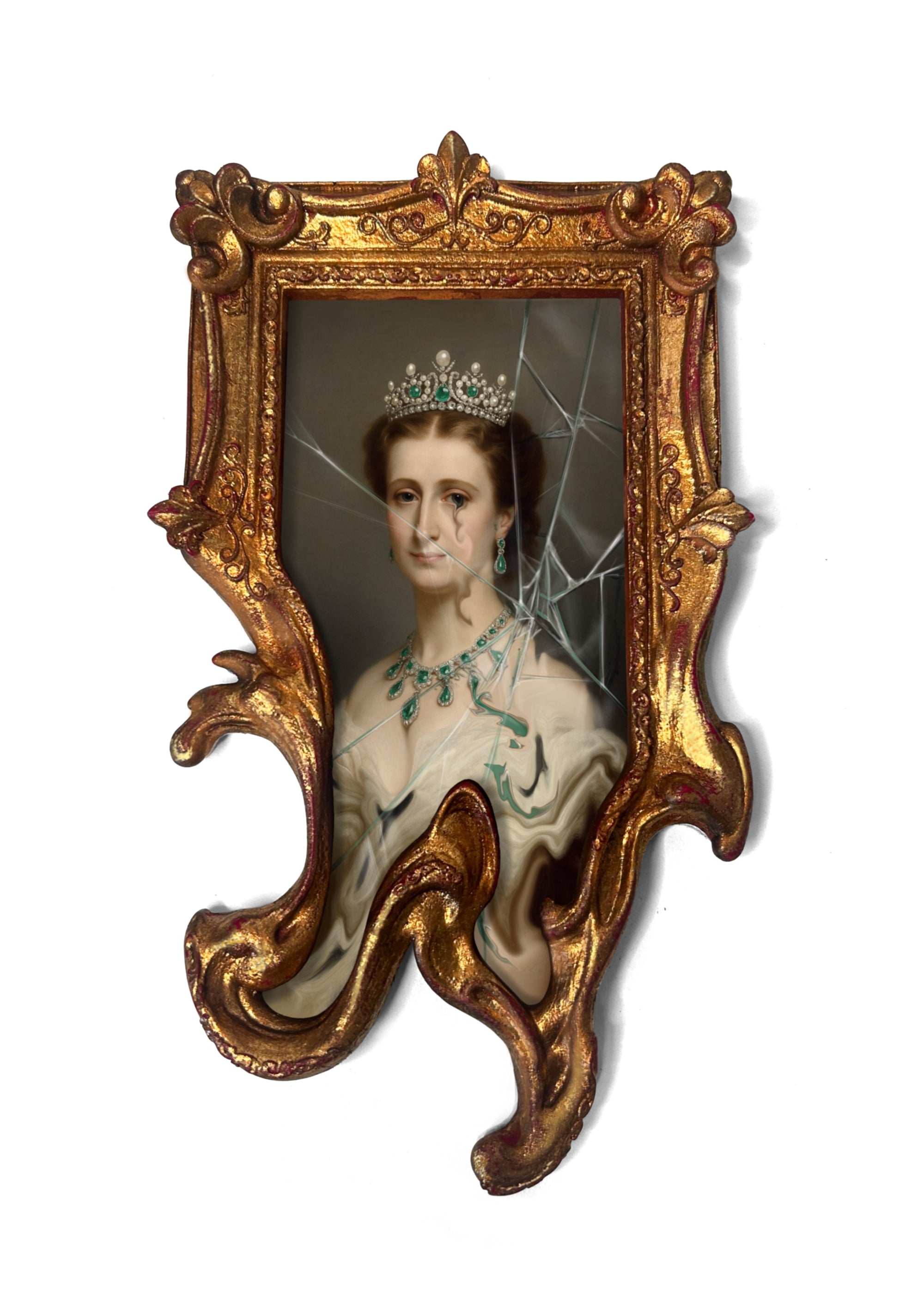 Cadre doré reine volé